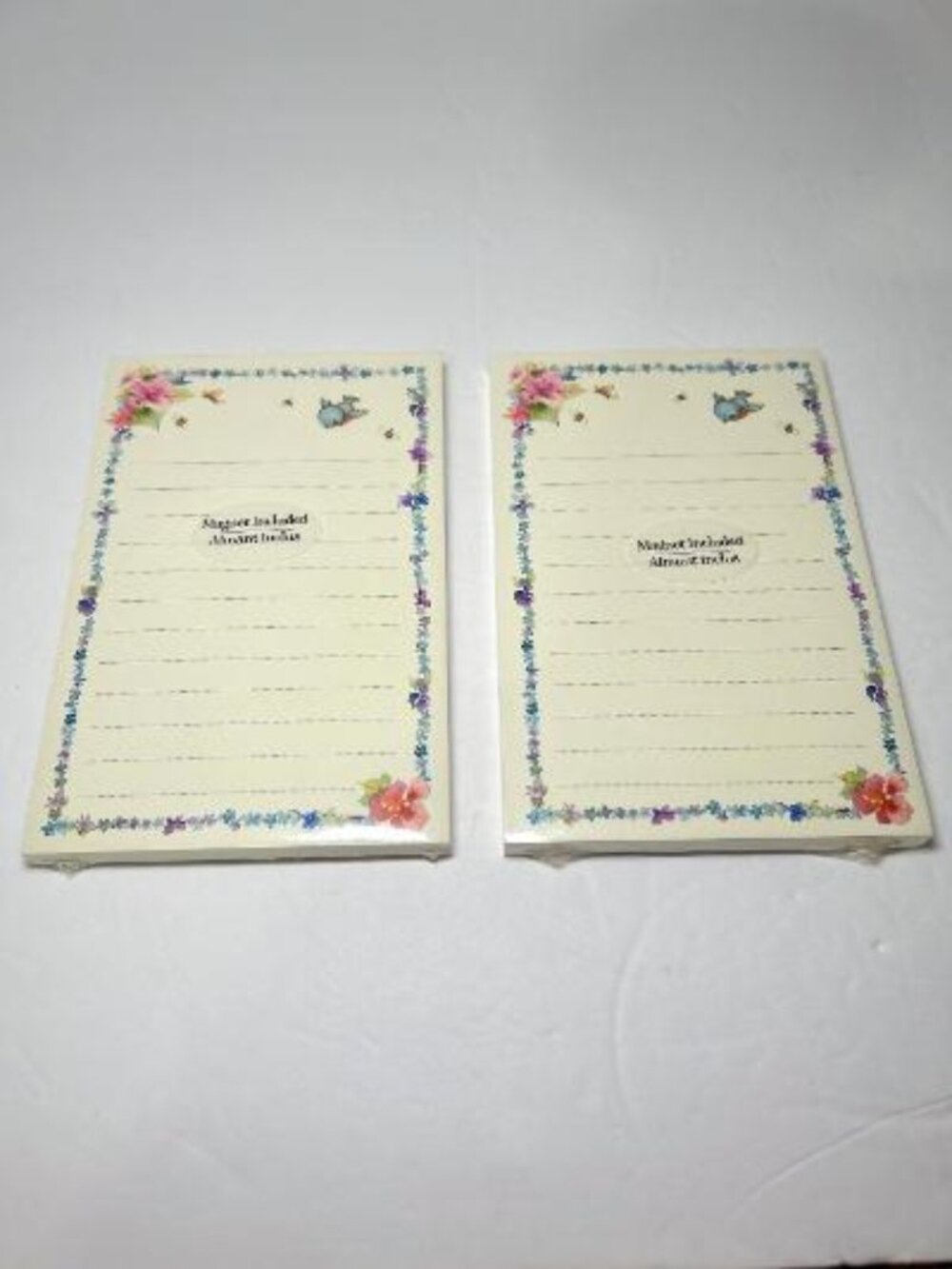 2 Vintage Hallmark Bird Bees Flowers Memo Pad 80 Sheets Sealed Magnetic Backing